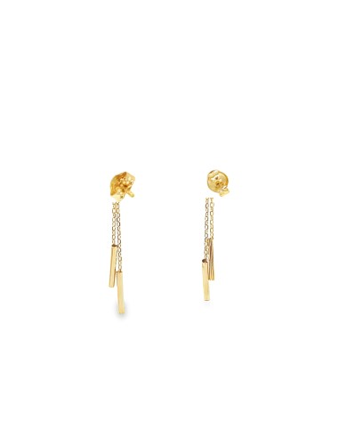 PENDIENTES FLOR LARGOS ORO DE 18K