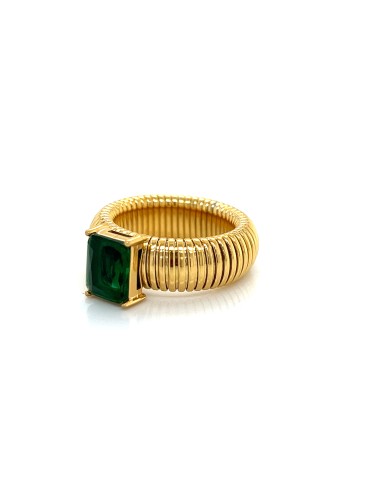 Acero- Anillo acero chunky zn verde
