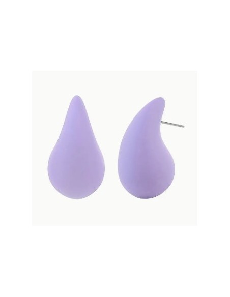 Pendientes gota efecto goma morado acero
