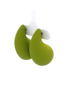 Pendientes gota efecto goma verde claro acero 2