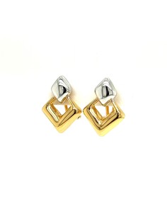 PENDIENTES DIAMOND BICOLOR ORO DE 18K