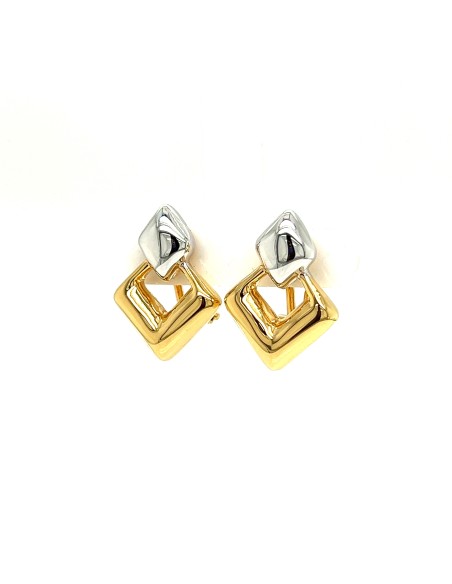 PENDIENTES DIAMOND BICOLOR ORO DE 18K