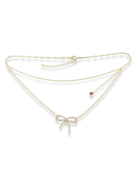 Gargantilla lazo plata chapada 1ª ley