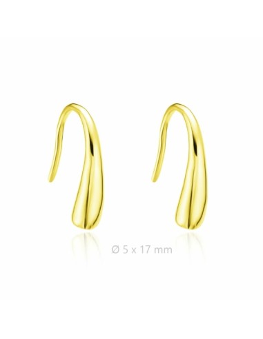 Pendientes 5x17mm plata chapada de 1ª ley