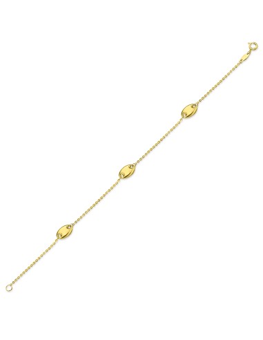 PULSERA 3 CALABROTES O.AMARILLO DE 18K
