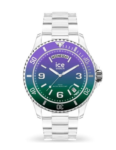 Reloj atardecer claro ice verde púrpura medio