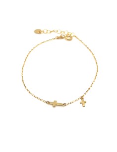 PULSERA CRUZ ORO 9K