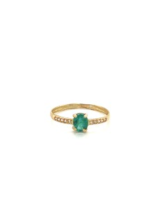 ANILLO ESMERALDA ZN ORO DE 18K