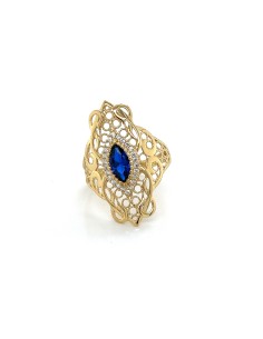 ANILLO PIEDRA  AZUL ZN ORO DE 18K