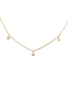 ct-0.04 GARGANTILLA 5 PUNTOS DIAMANTES ORO DE 18K 2