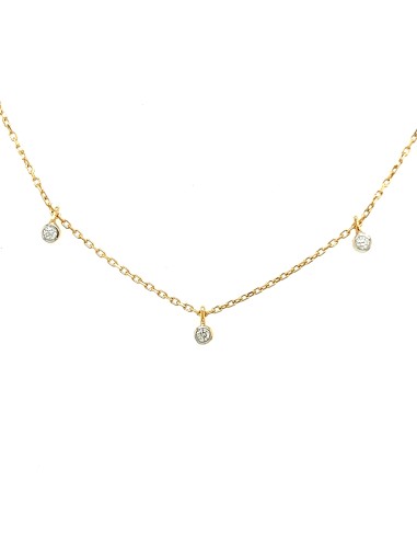 ct-0.04 GARGANTILLA 5 PUNTOS DIAMANTES ORO DE 18K
