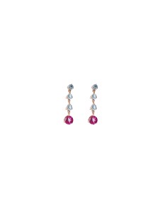 Pendientes largos oro rosa de 18k