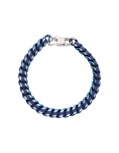 PULSERA ACERO AZUL CADENA ACERO