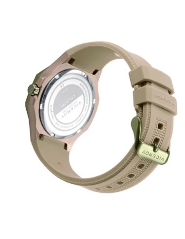 RELOJ ALUMINIO BEIGE Y ACERO IP VERDE CORREA SRA V