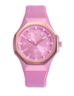 RELOJ ALUMINIO ROSA Y ACERO IP ROSA CORREA SRA VA