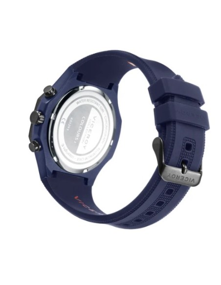 CRONO ALUMINIO AZUL Y ACERO IP NEGRO CORREA SR VA