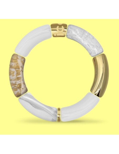 Pulsera para mujer acero Gold White