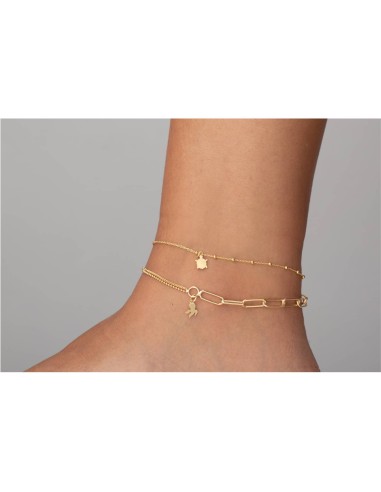 Tobillera Pulpo - Doble Cadena - 21+3cm - Bañado O