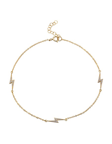 TOBILLERA CIRCONITA - RAYO - 23+2 CM - BAÑADO ORO