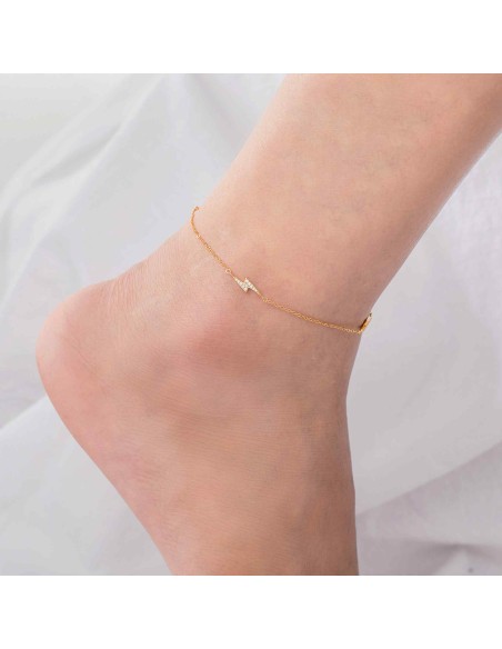 TOBILLERA CIRCONITA - RAYO - 23+2 CM - BAÑADO ORO