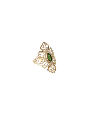 ANILLO PIEDRA VERDE ZN ORO DE 18K