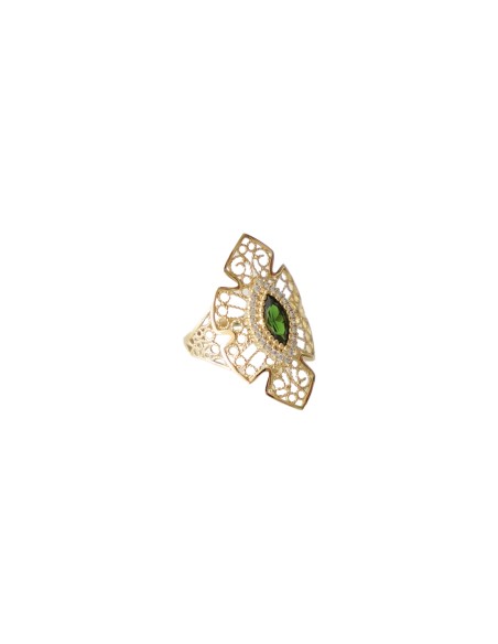 ANILLO PIEDRA VERDE ZN ORO DE 18K