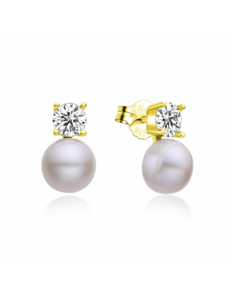 Pendientes perla cultiv. zn plata chap 1ª ley