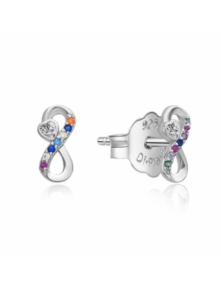 Pendientes infinito love mix zn plata 1ª ley