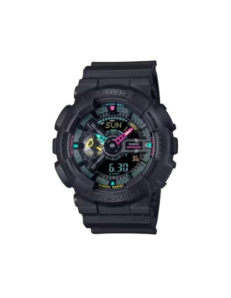 Reloj negro agujas colores g-shock
