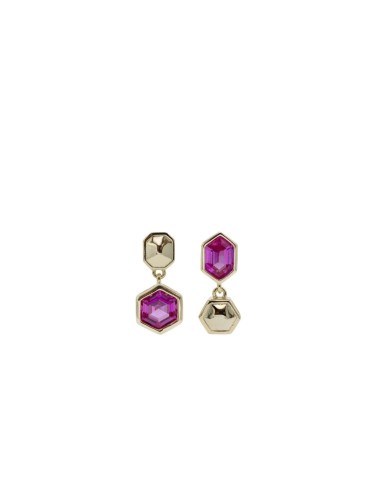 PENDIENTES EN TONO FUCSIA PLATA DE 1ª LEY