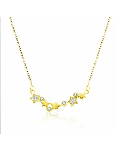 Gargantilla estrellas circonita plata ch 1ª ley