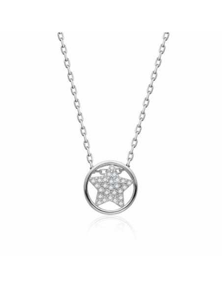 Gargantilla esfera estrella zn plata 1ª ley