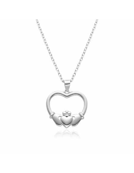 Gargantilla dos manos corazón plata 1ª ley