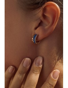 PENDIENTES ARO AZUL MARINO ESMALTE 2