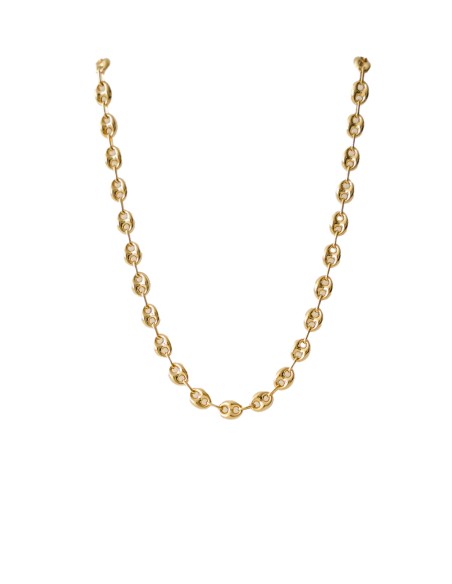 Cadena hombre grano de café oro de 18k