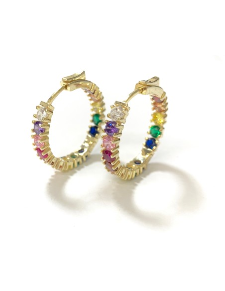 PENDIENTES ARO DAVINIA GOLD PLATA DE 1ª LEY