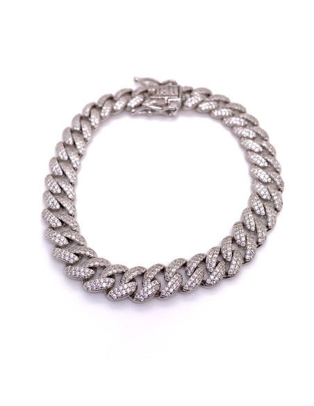 PULSERA CADENA CIRCONITAS PLATA DE 1ª LEY