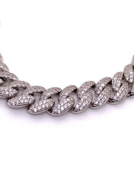 PULSERA CADENA CIRCONITAS PLATA DE 1ª LEY