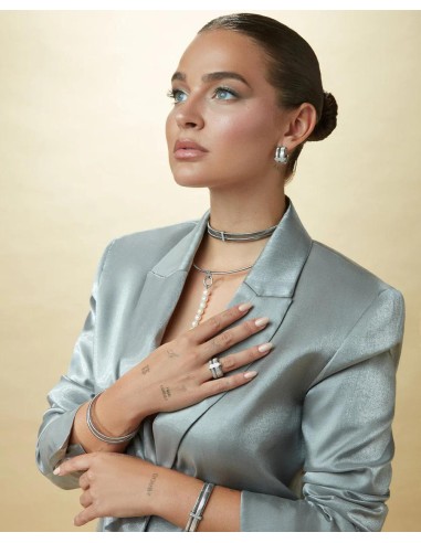 MOTIVO COLGANTE DE ACERO PERLAS COL. LAURA ESCANES