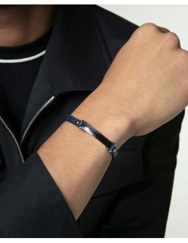 PULS ACERO Y PIEL AZUL SR FASHION