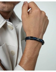 PULS ACERO Y PIEL AZUL Y NEGRA SR FASHION 2