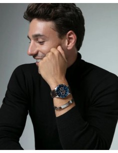 PULS ACERO PLACA Y PIEL MARRON SR FASHION 2