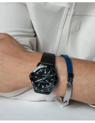 PULS ACERO PLACA Y PIEL AZUL SR FASHION