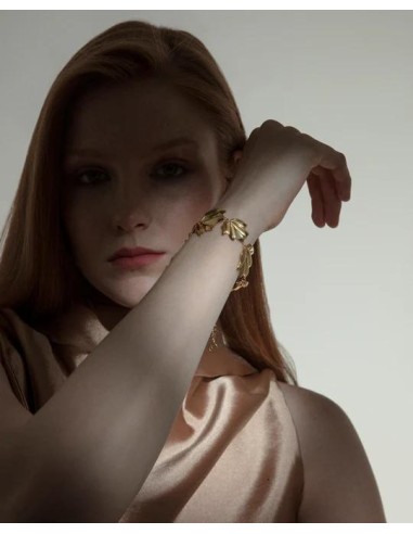 Pulsera de mujer de acero con forma de hoja