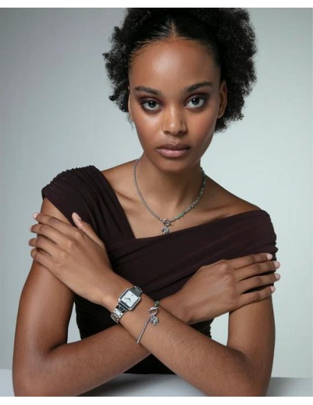 Collar de mujer de acero y colgante árbol