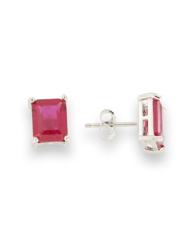 PENDIENTES FUCSIA ZN PLATA DE 1ª LEY