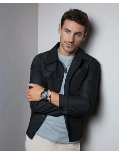 Collar de hombre de acero y placa colgante