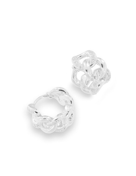 PENDIENTES ARO CADENA ZN PLATA DE 1ª LEY