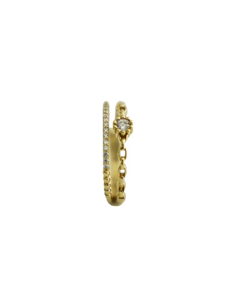 Anillo de Oro de 18k con Diseño de Cadena y zn