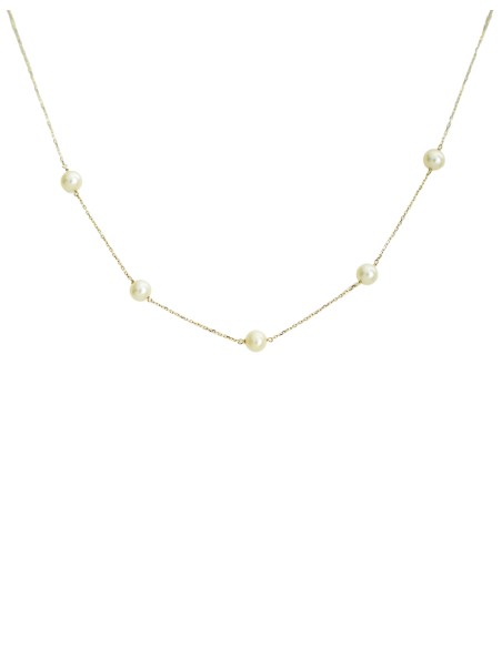 Gargantilla de Oro de 18k con Perlas Cultivadas